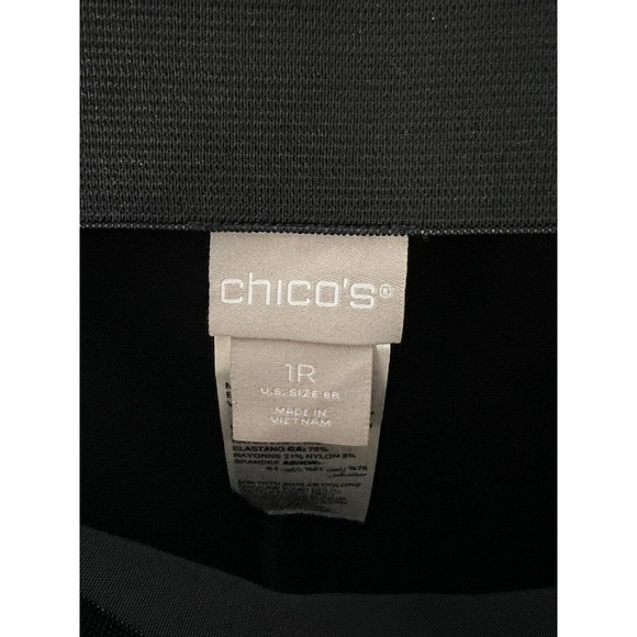 Chicos‎ Pull On Elastic Waist Pants Womens Size 1 US Size 8 Stretch Black - Picture 3 of 11